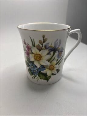 Vintage Floral Royal Minster Fine Bone China Cups two cups in set